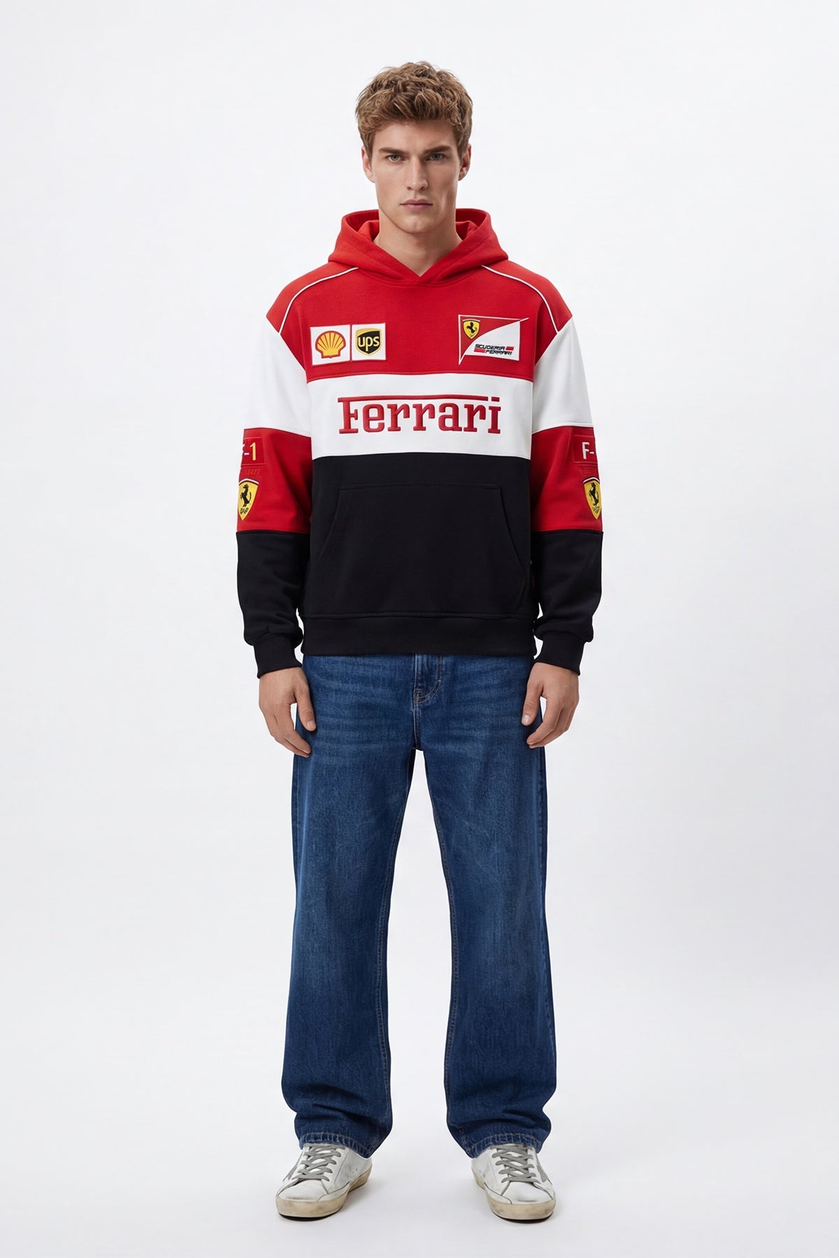 Scuderia Ferrari Vintage Hoodie – Tricolor
