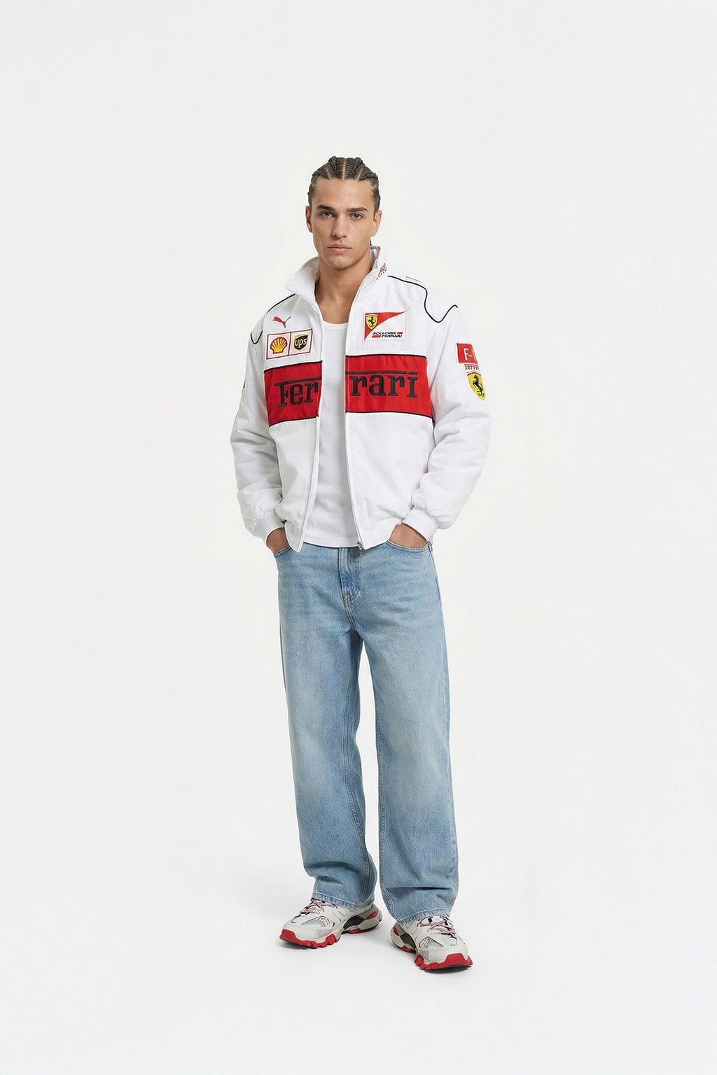 Scuderia Ferrari Vintage Jacket – White & Red