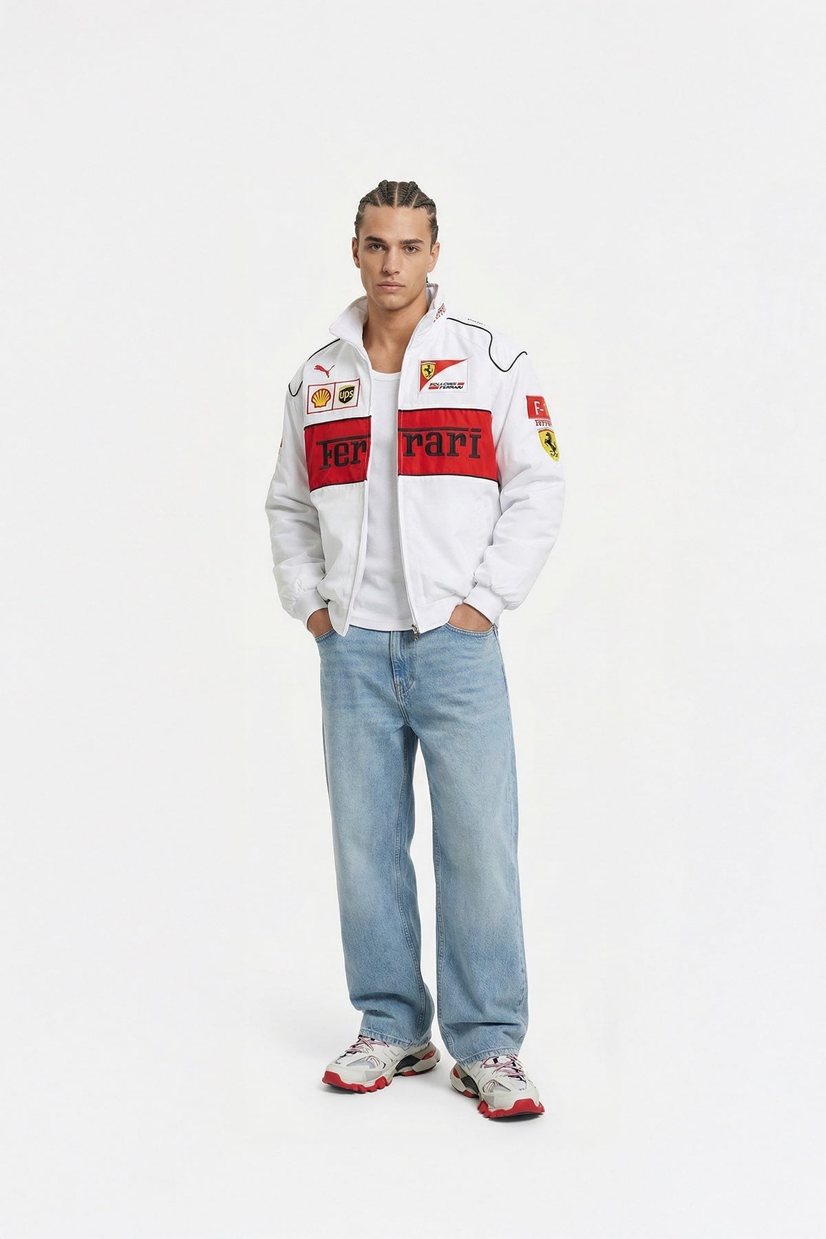 Scuderia Ferrari Vintage Jacket – White & Red