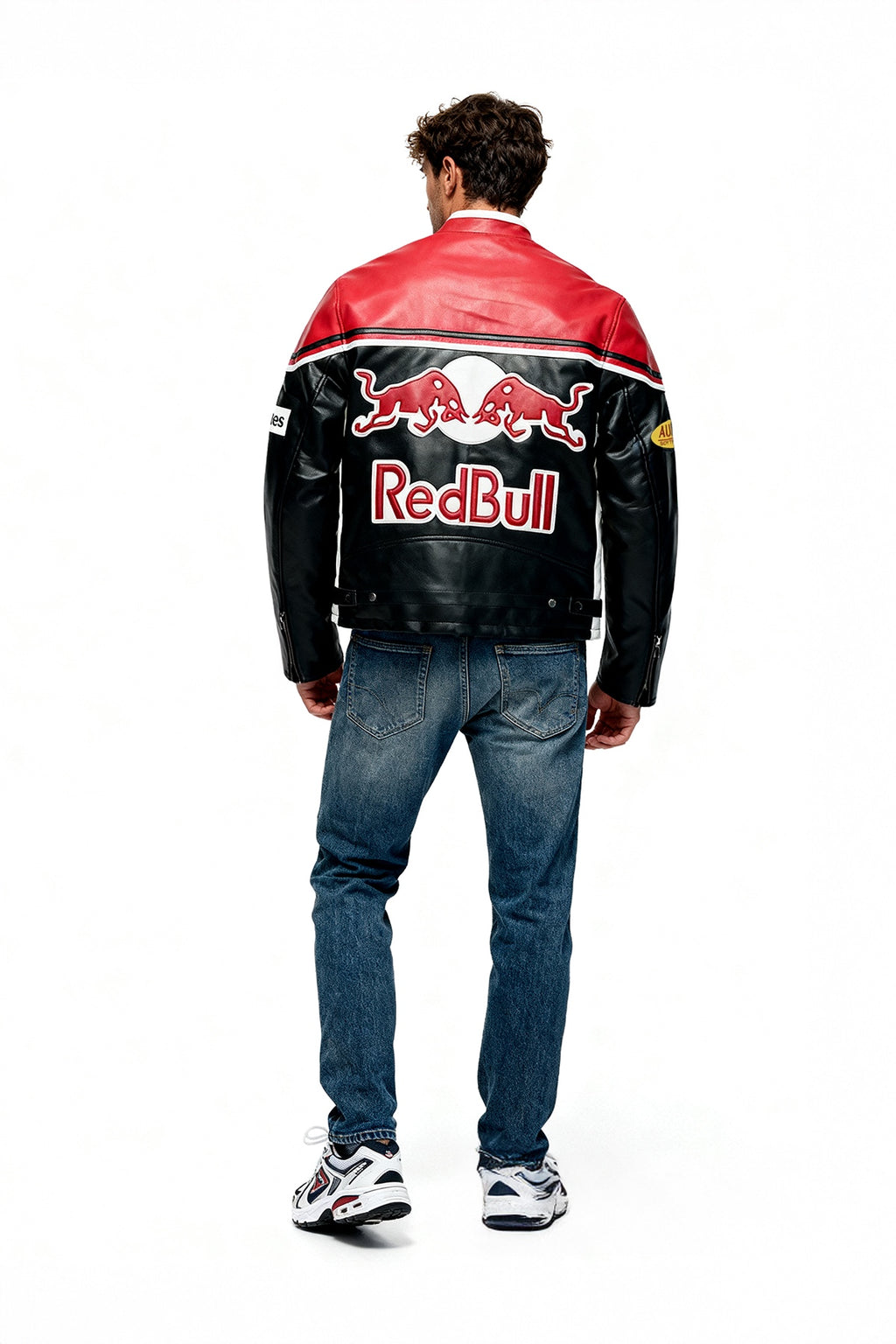 Red Bull Vintage Leather Jacket – Black & Red