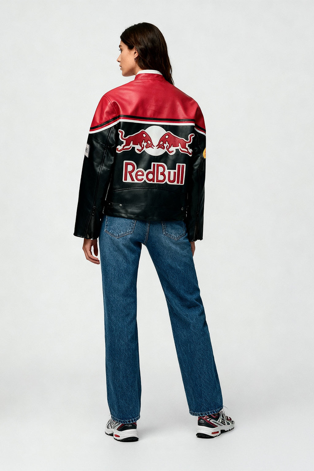 Red Bull Vintage Leather Jacket – Black & Red