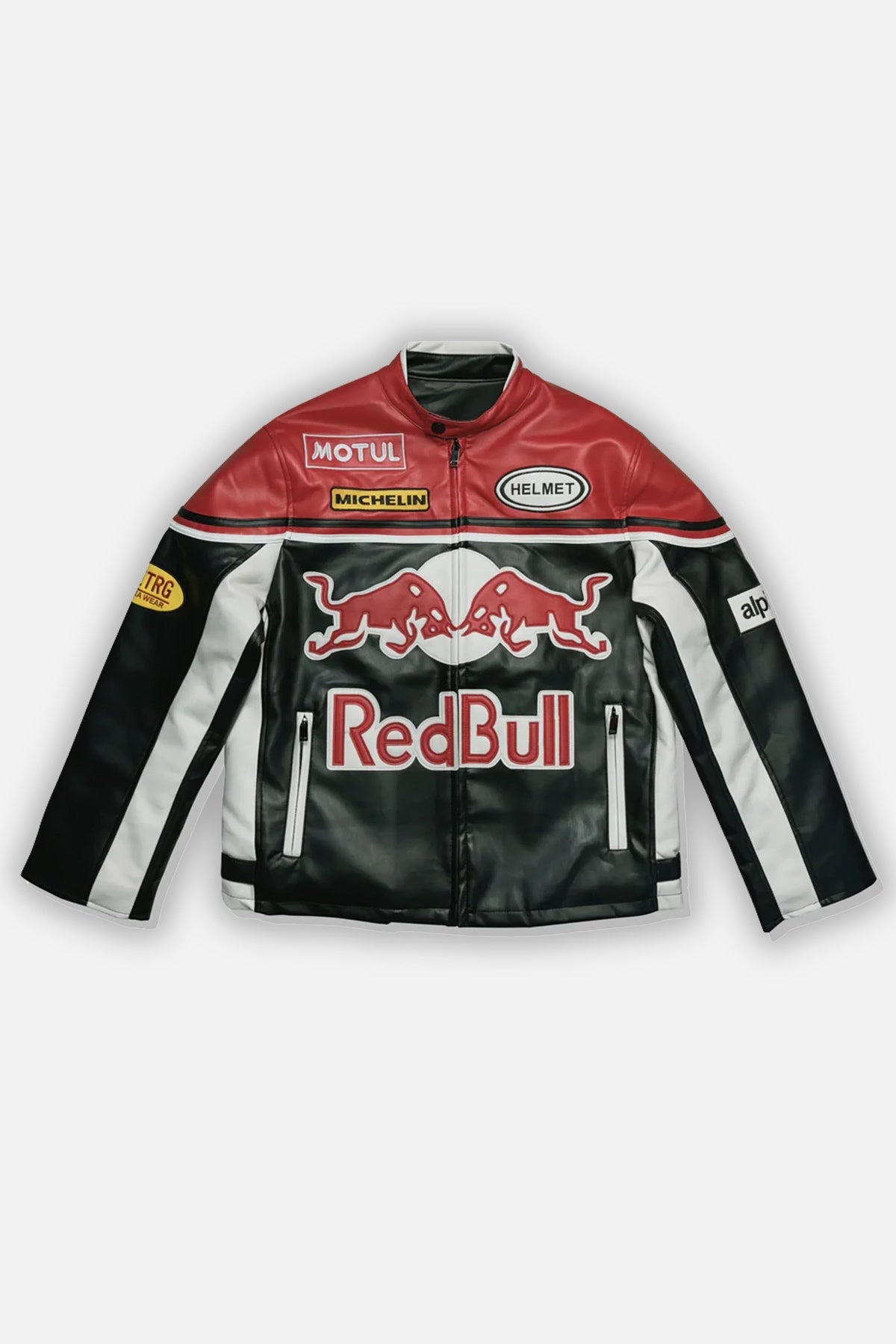 Red Bull Vintage Leather Jacket – Black & Red