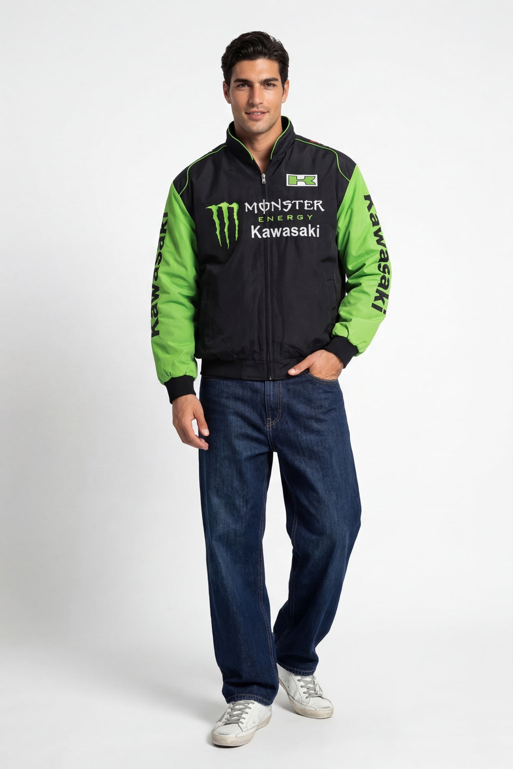 Monster Energy Kawasaki Vintage Jacket – Black & Green