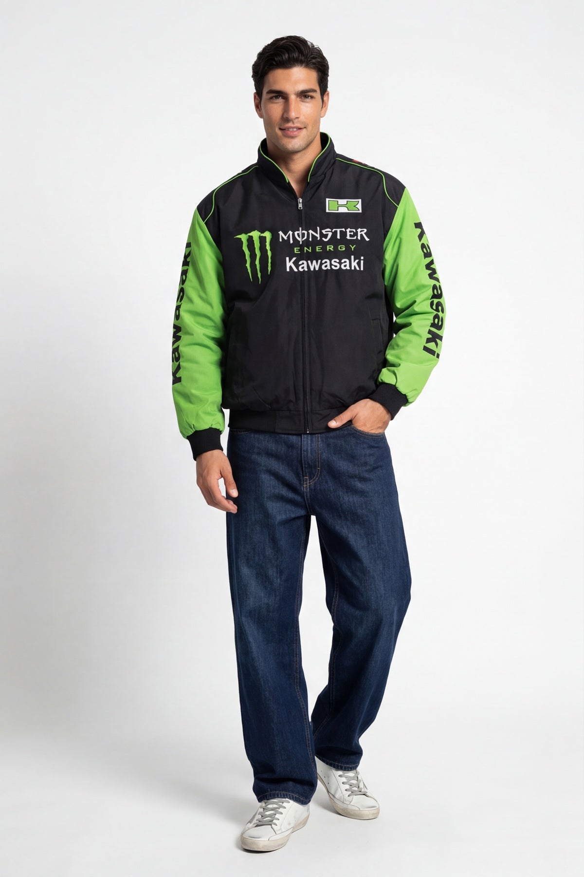 Monster Energy Kawasaki Vintage Jacket – Black & Green