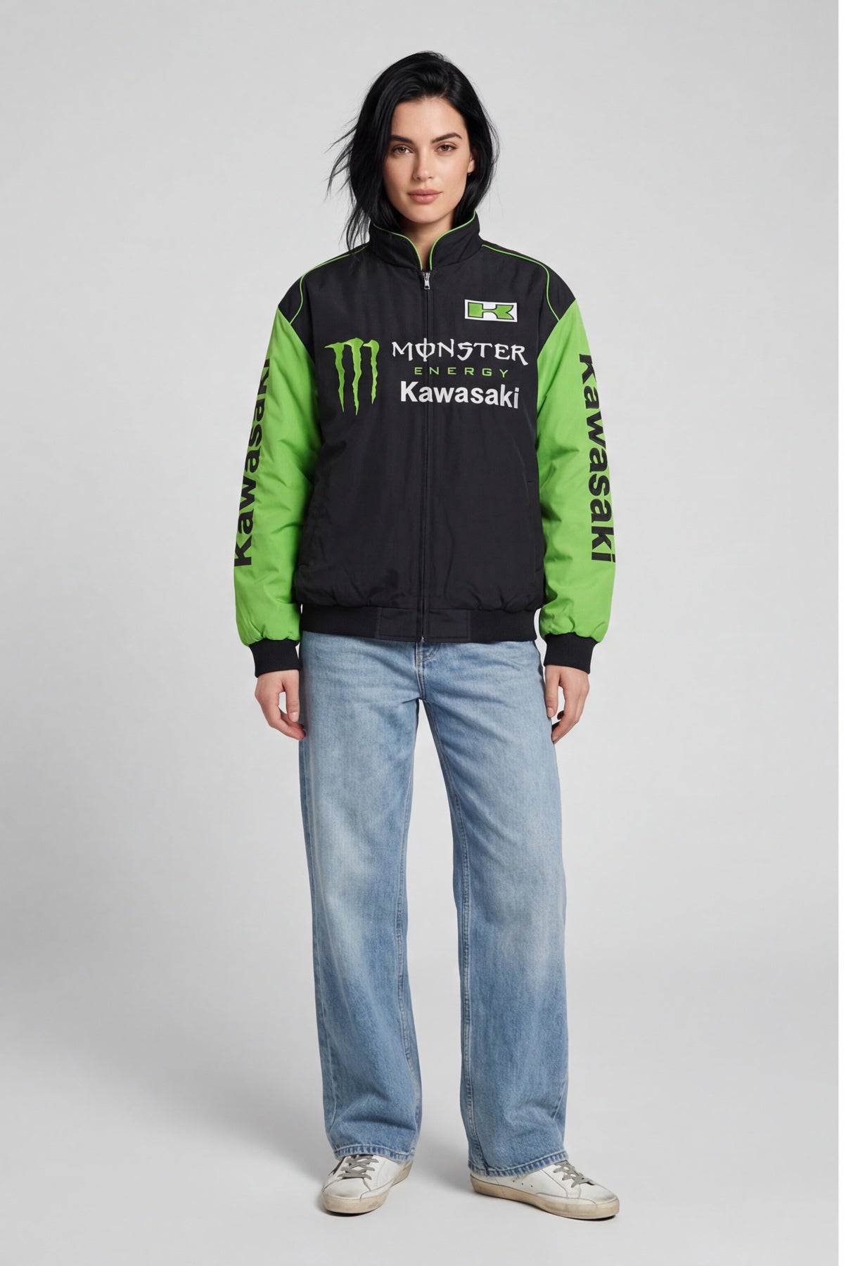 Monster Energy Kawasaki Vintage Jacket – Black & Green