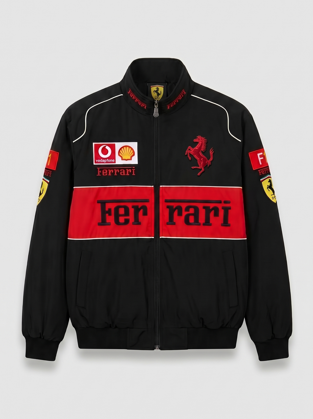 Scuderia Ferrari Vintage Jacket – Black & Red Cavallino