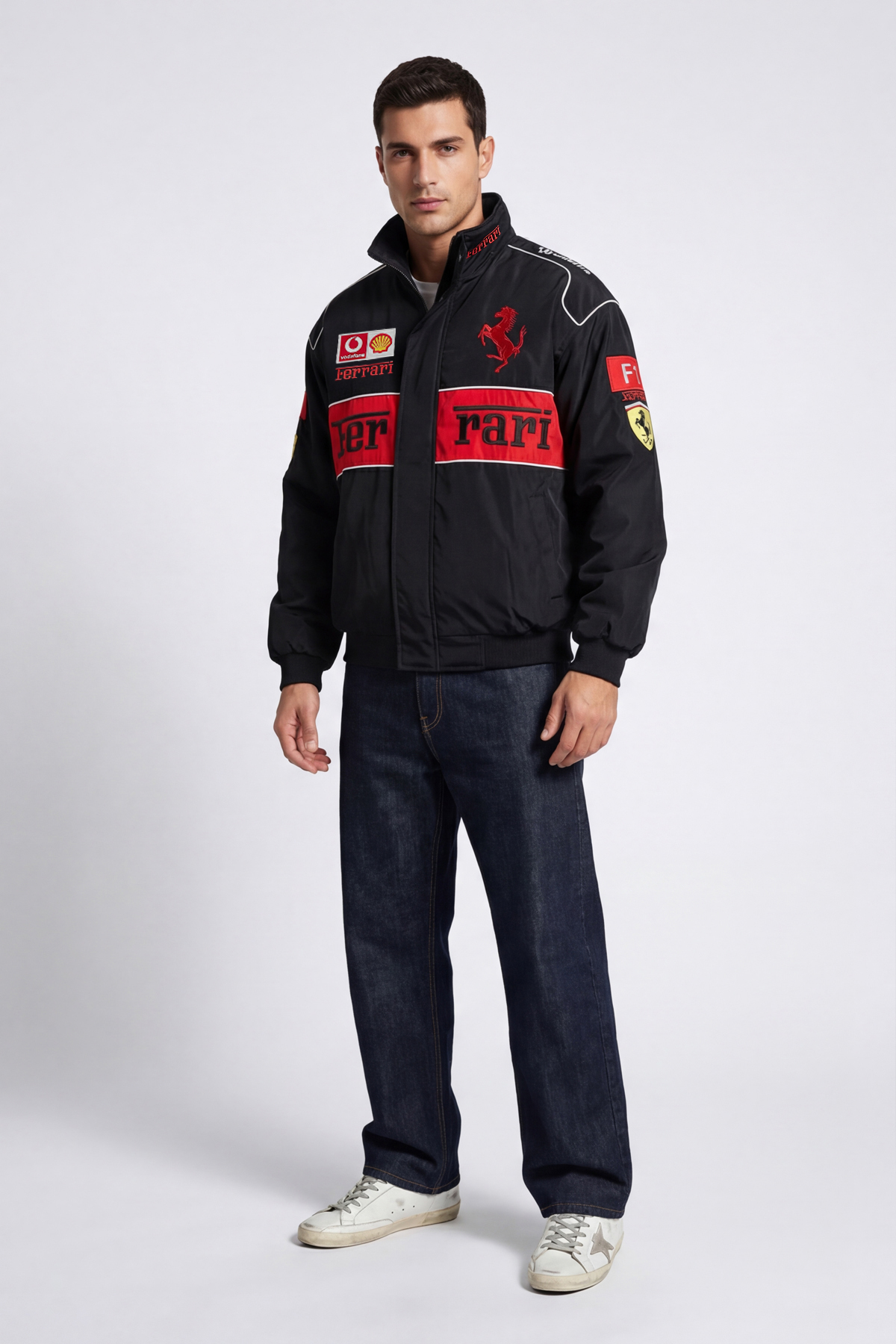 Scuderia Ferrari Vintage Jacket – Black & Red Cavallino