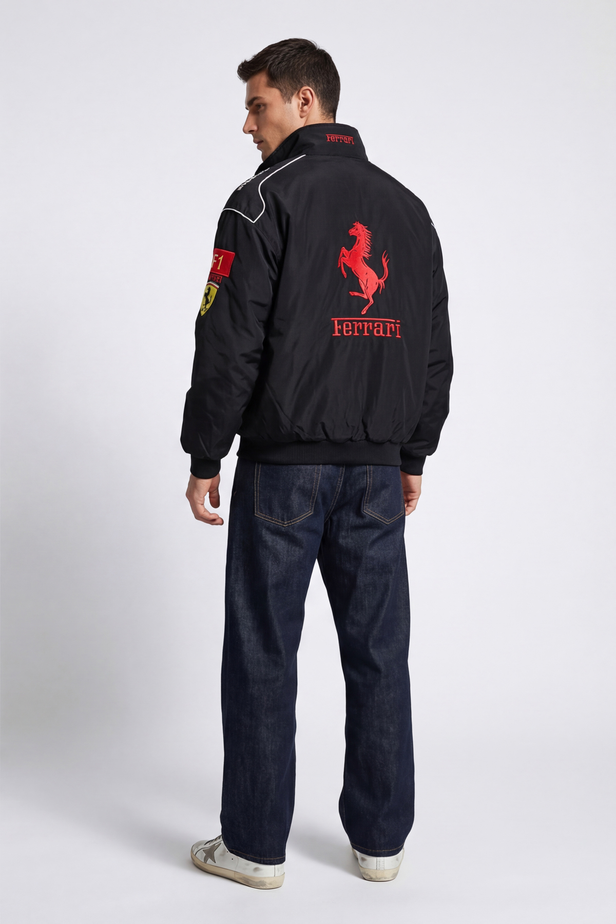 Scuderia Ferrari Vintage Jacket – Black & Red Cavallino