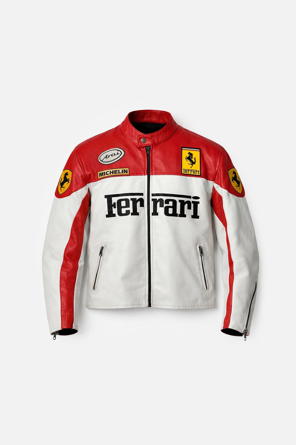 Scuderia Ferrari Vintage Leather Jacket – Red & White