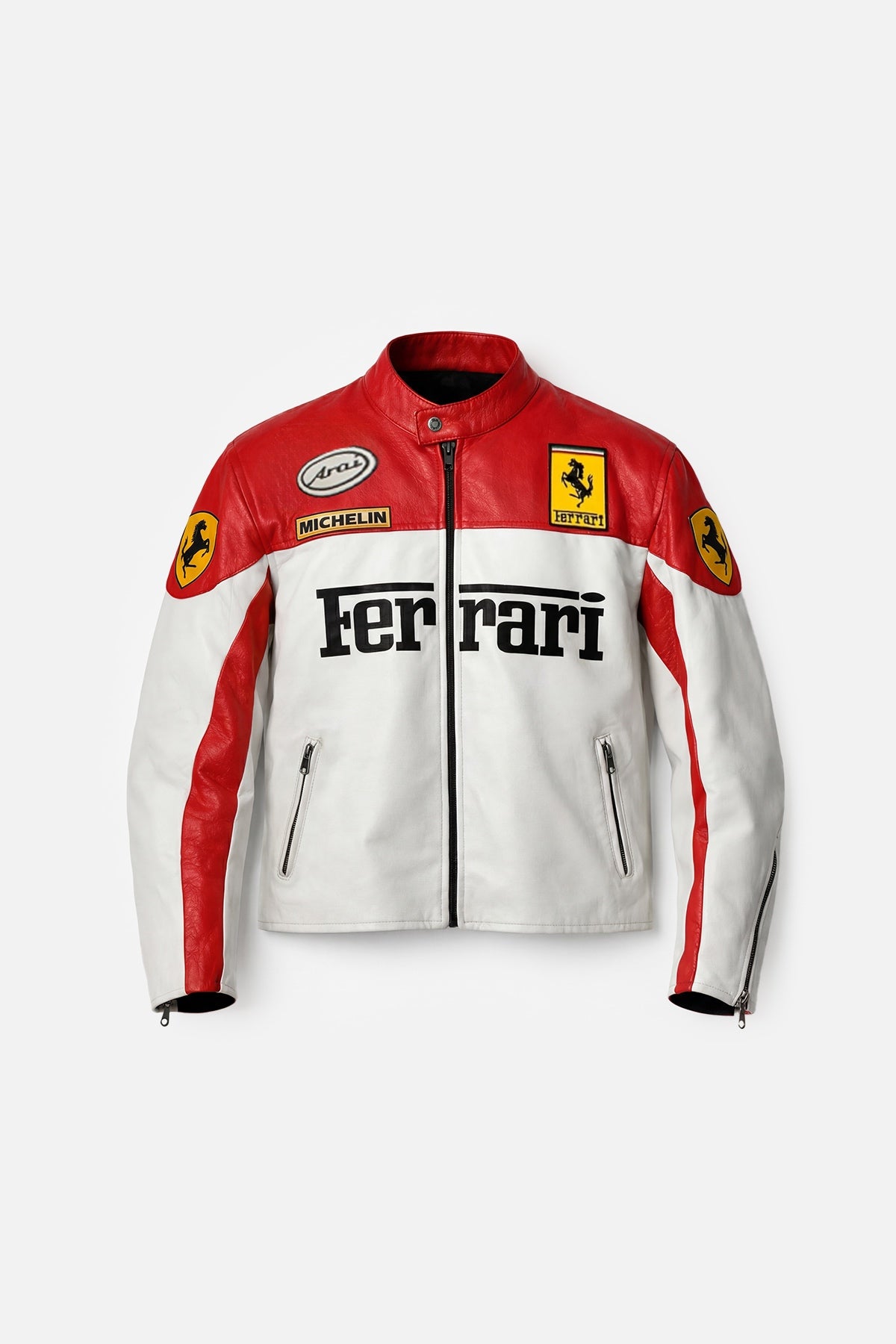 Scuderia Ferrari Vintage Leather Jacket – Red & White