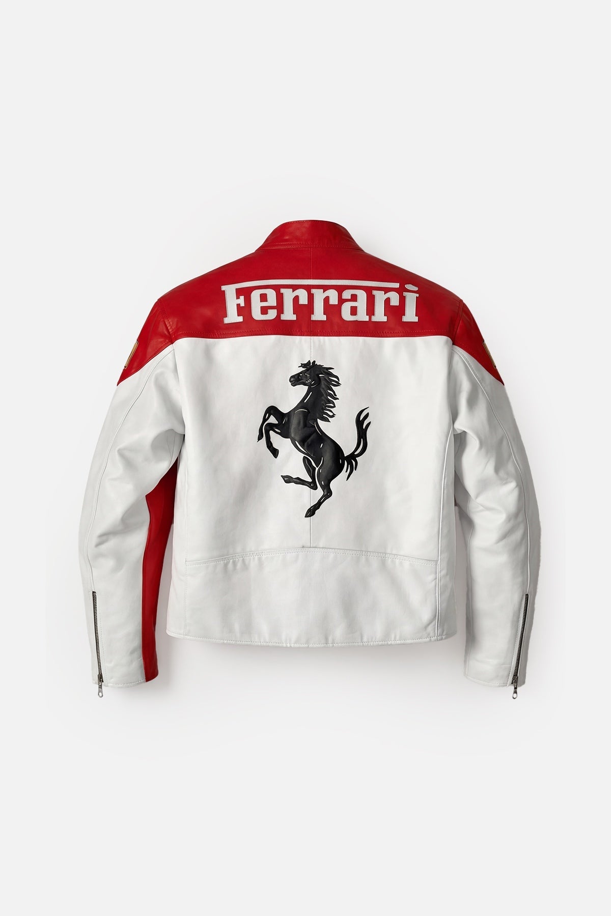 Scuderia Ferrari Vintage Leather Jacket – Red & White