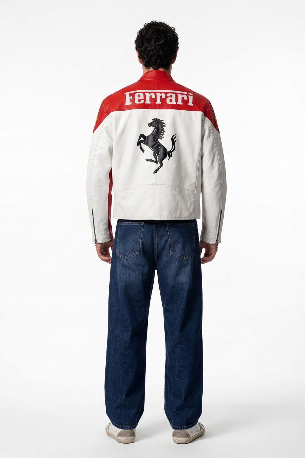 Scuderia Ferrari Vintage Leather Jacket – Red & White