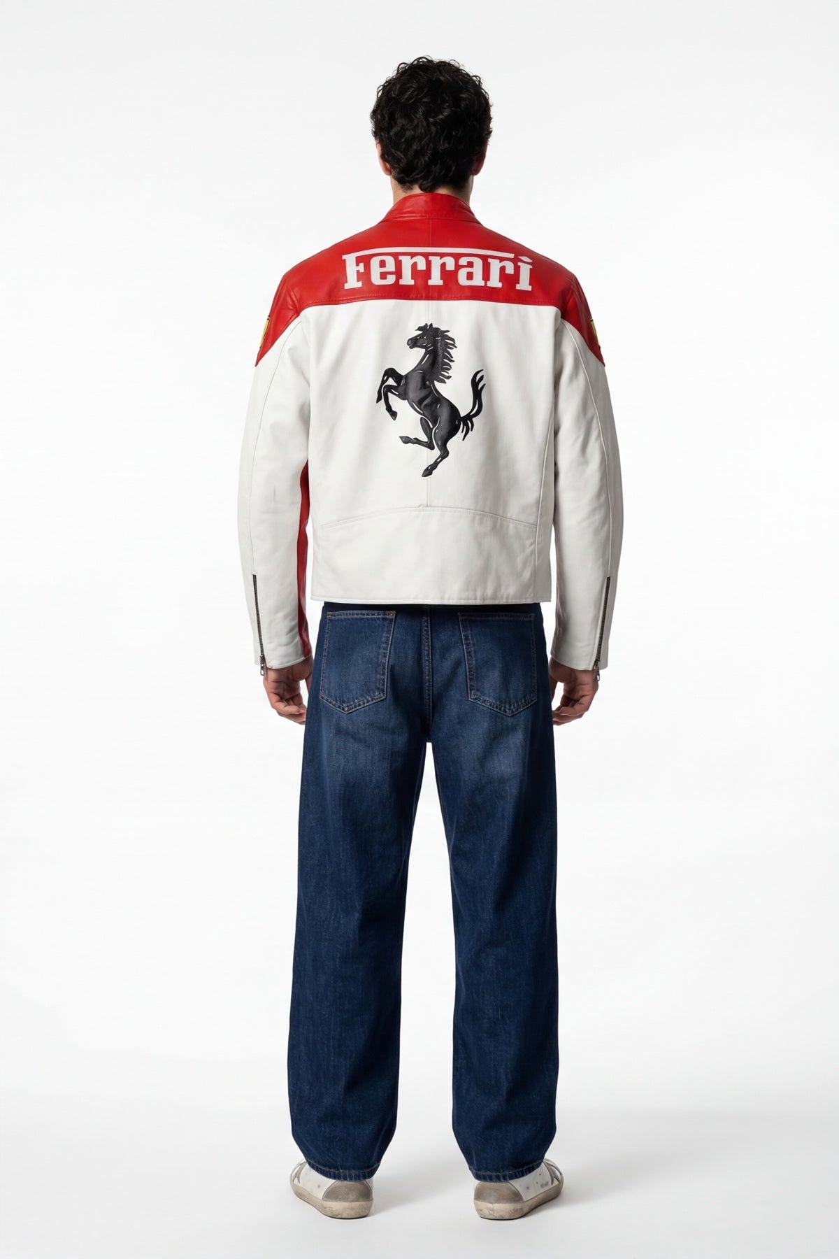 Scuderia Ferrari Vintage Leather Jacket – Red & White