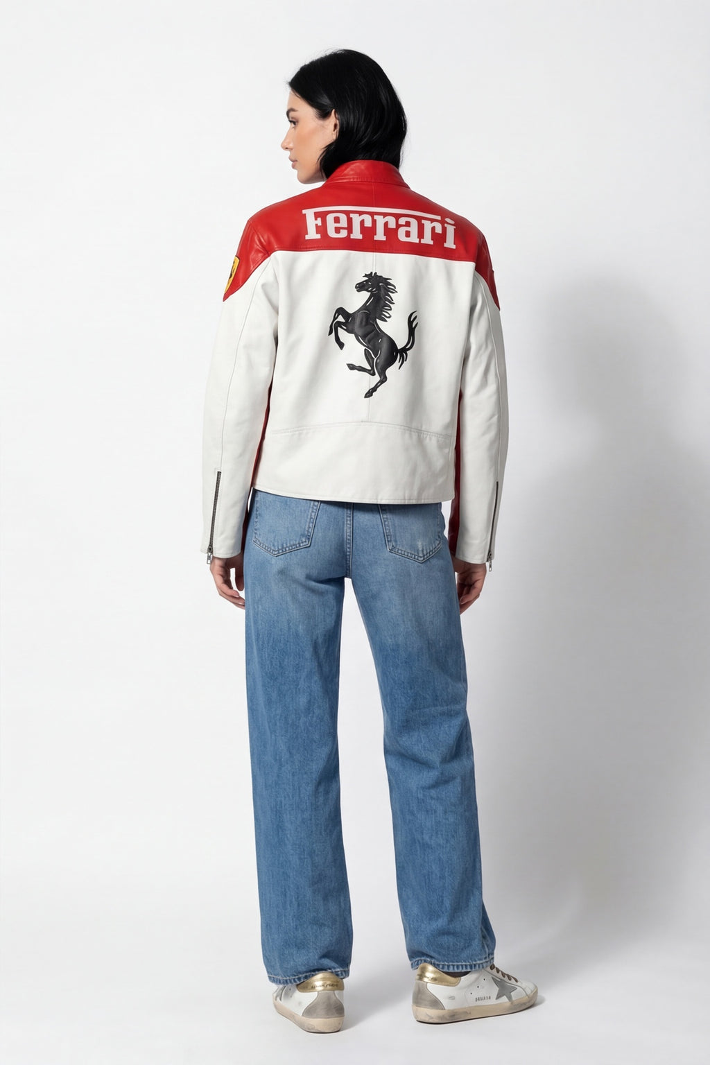 Scuderia Ferrari Vintage Leather Jacket – Red & White