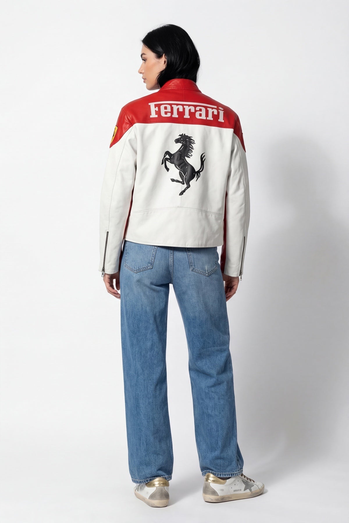Scuderia Ferrari Vintage Leather Jacket – Red & White