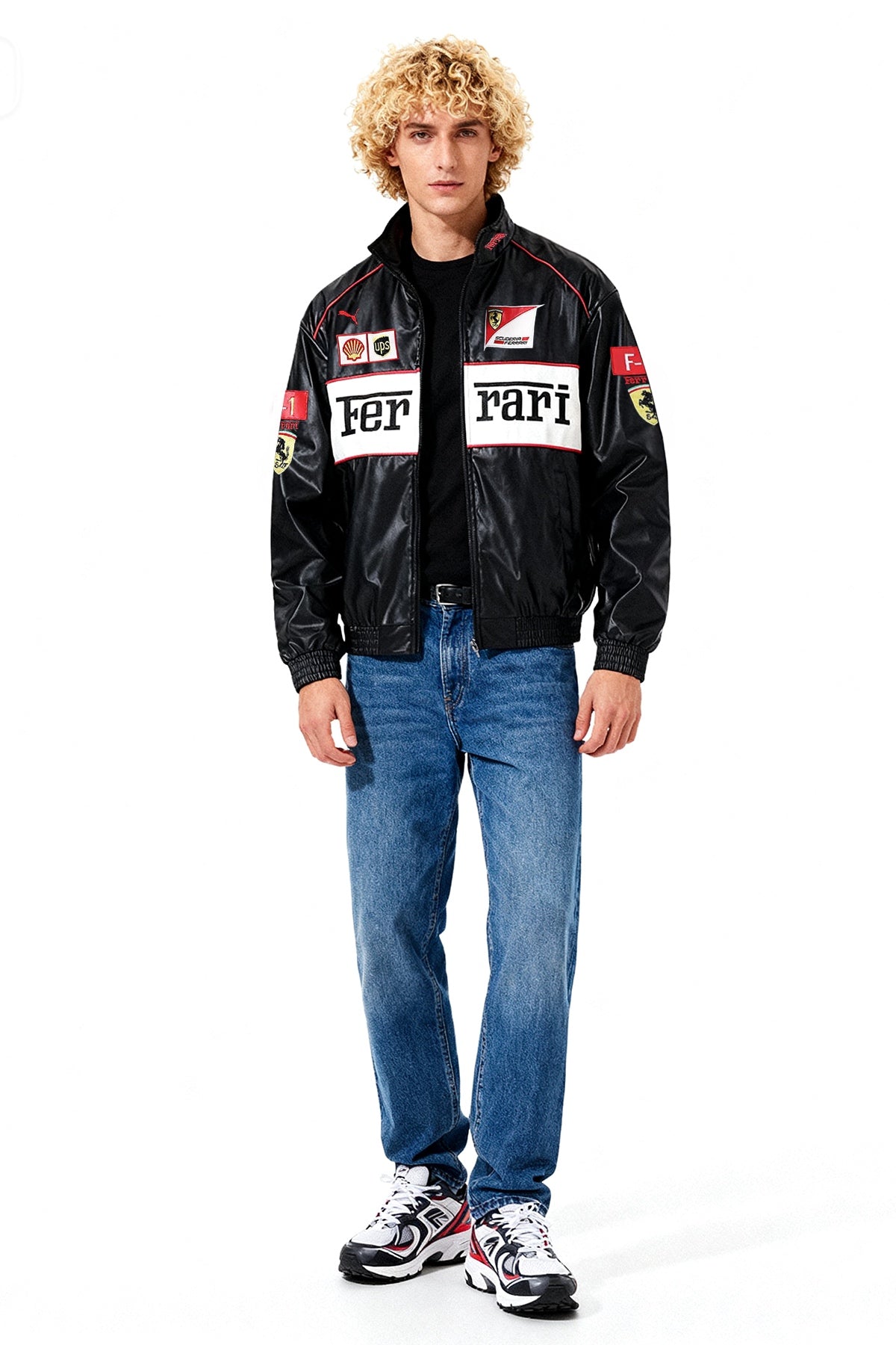 Scuderia Ferrari Vintage Leather Jacket – Black & White
