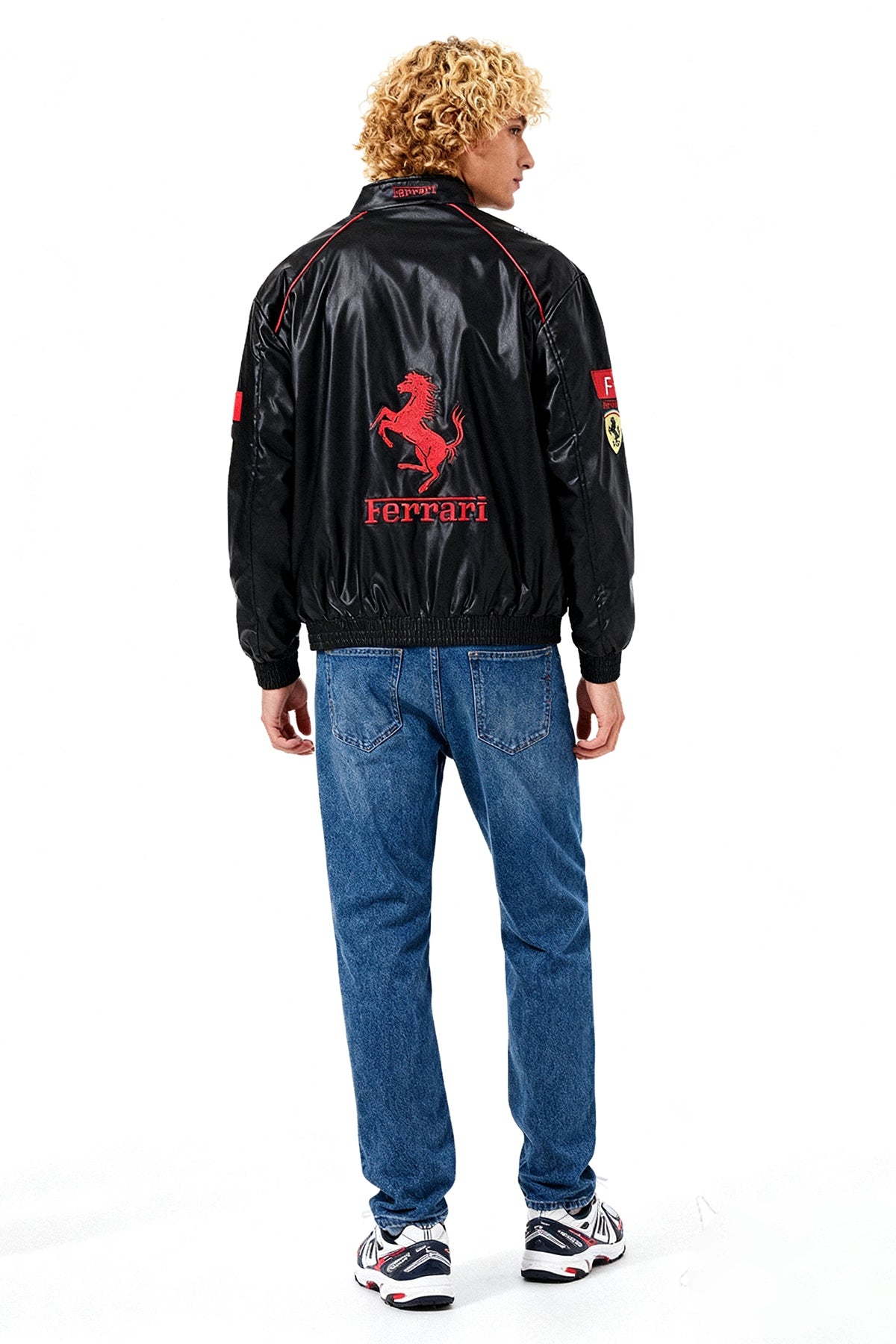 Scuderia Ferrari Vintage Leather Jacket – Black & White