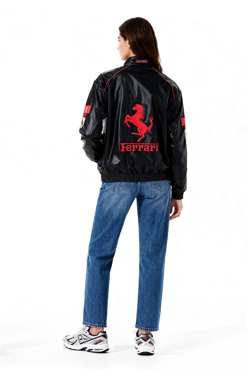 Scuderia Ferrari Vintage Leather Jacket – Black & White