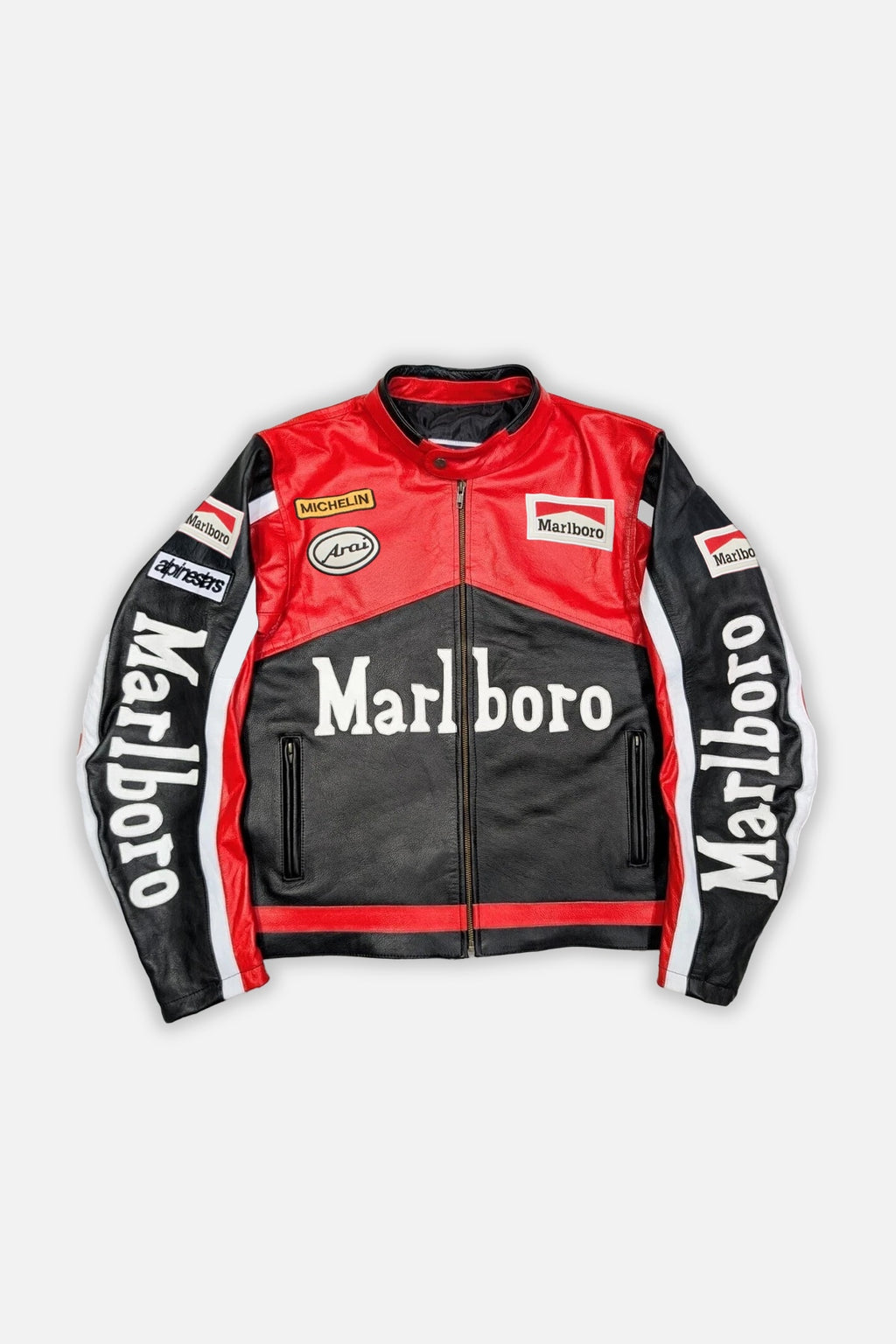 Marlboro Vintage Leather Jacket – Red & Black