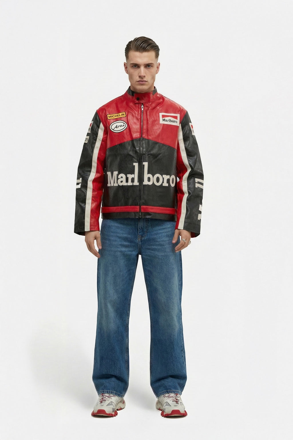 Marlboro Vintage Leather Jacket – Red & Black