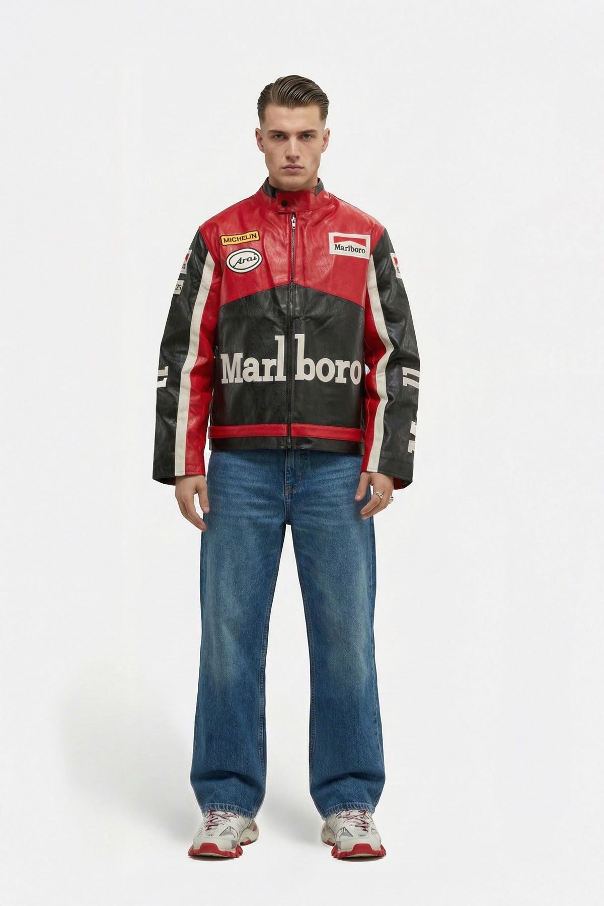 Marlboro Vintage Leather Jacket – Red & Black