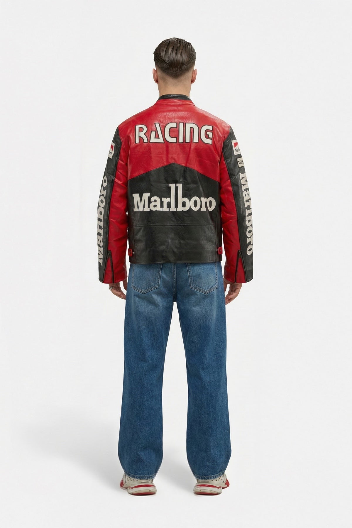 Marlboro Vintage Leather Jacket – Red & Black