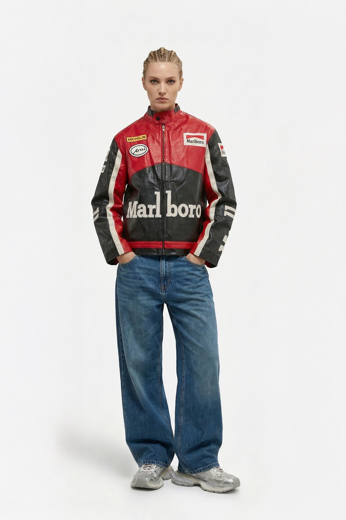 Marlboro Vintage Leather Jacket – Red & Black