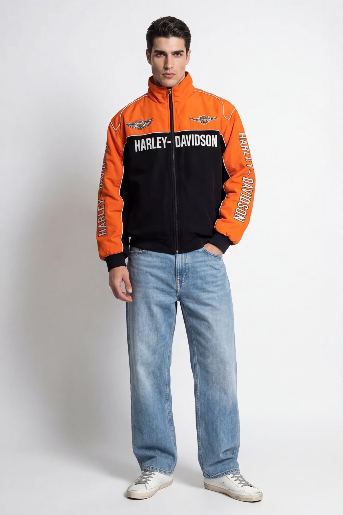Harley-Davidson 100th Anniversary Vintage Jacket – Orange & Black