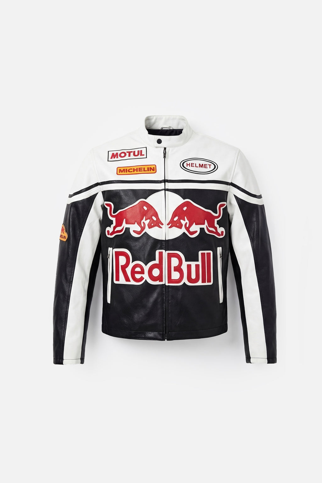 Red Bull Vintage Leather Jacket – Black & White