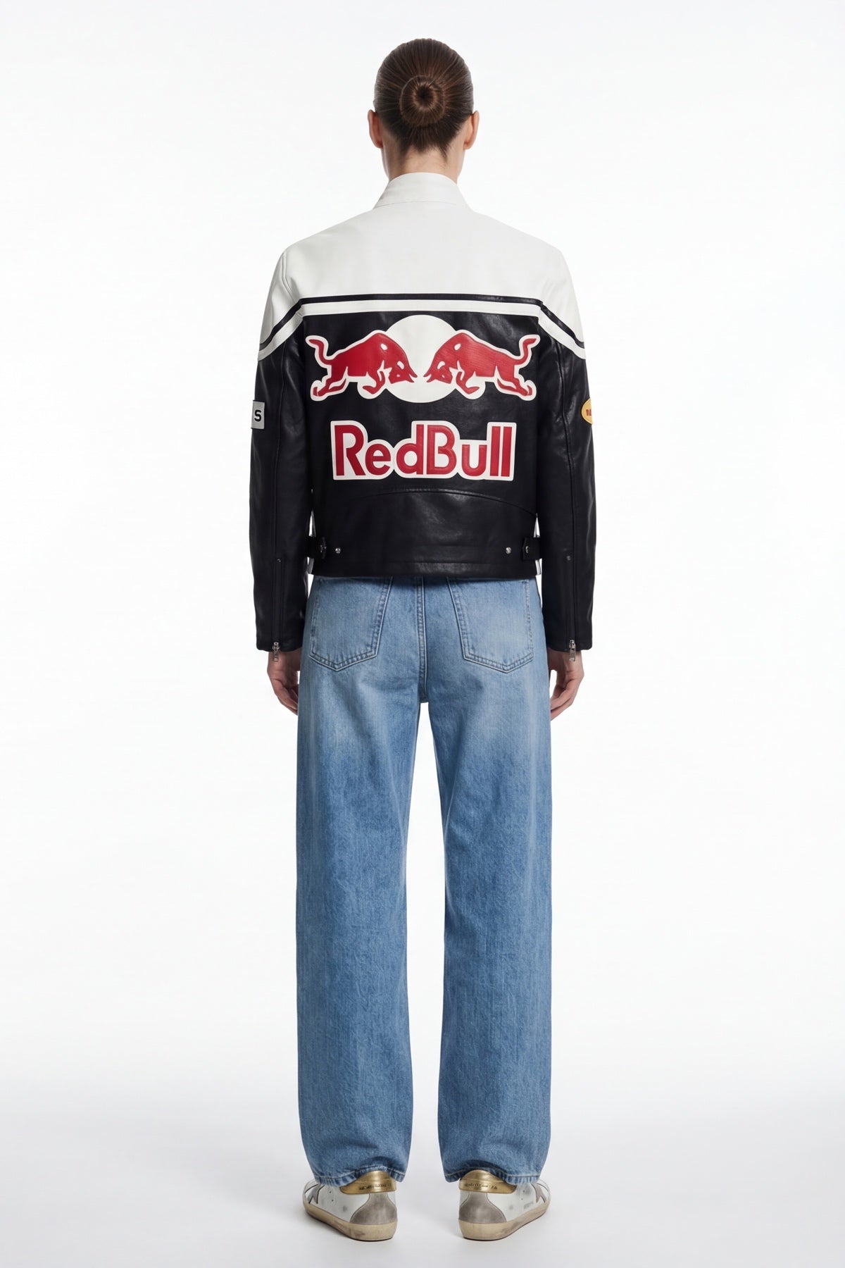 Red Bull Vintage Leather Jacket – Black & White