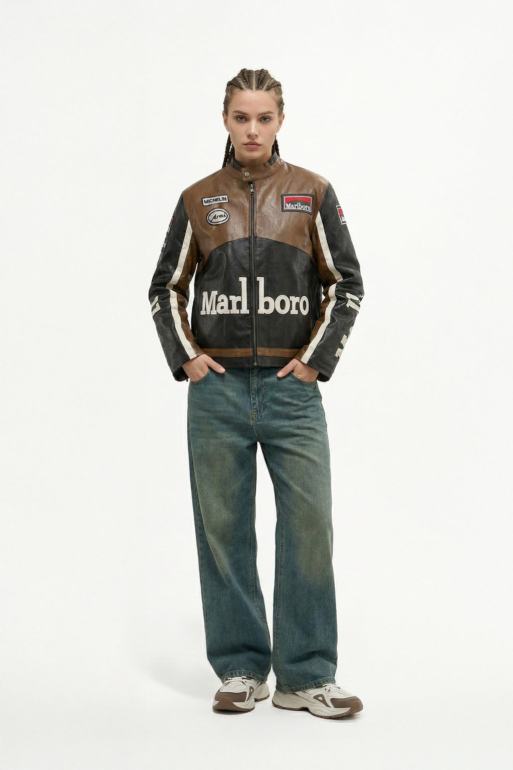Marlboro Vintage Leather Jacket – Brown & Black