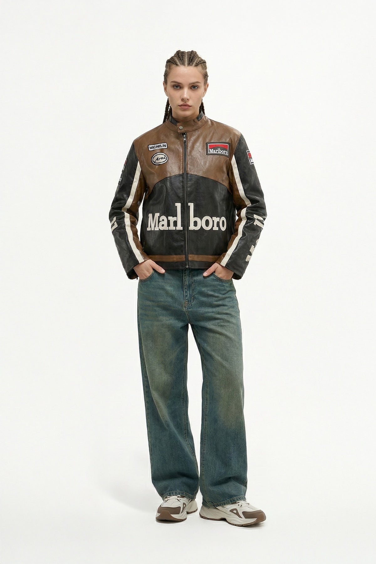 Marlboro Vintage Leather Jacket – Brown & Black