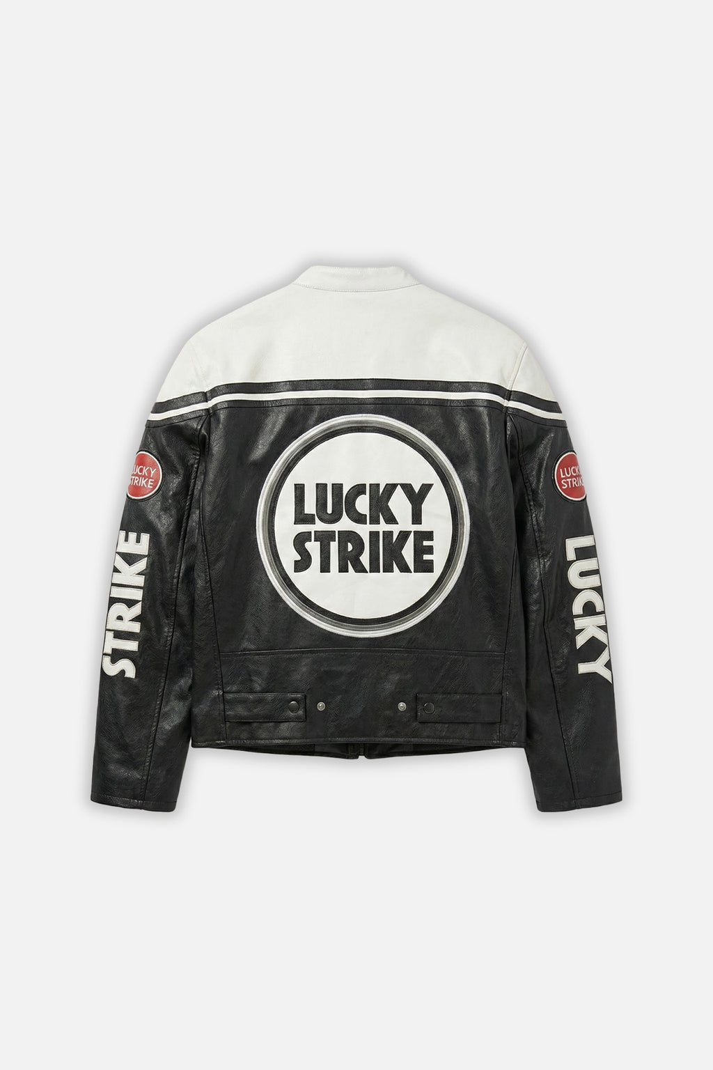 Lucky Strike Vintage Leather Jacket – Black & White