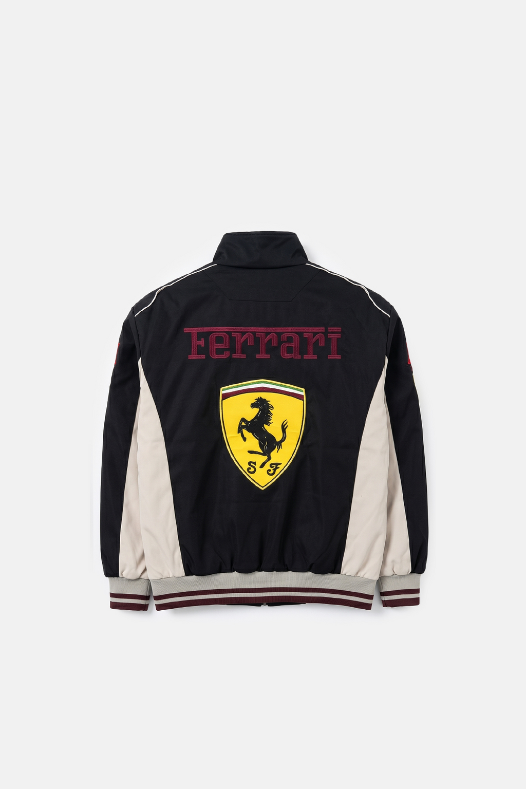 Scuderia Ferrari Vintage Jacket – Black & Cream Yellow Shield