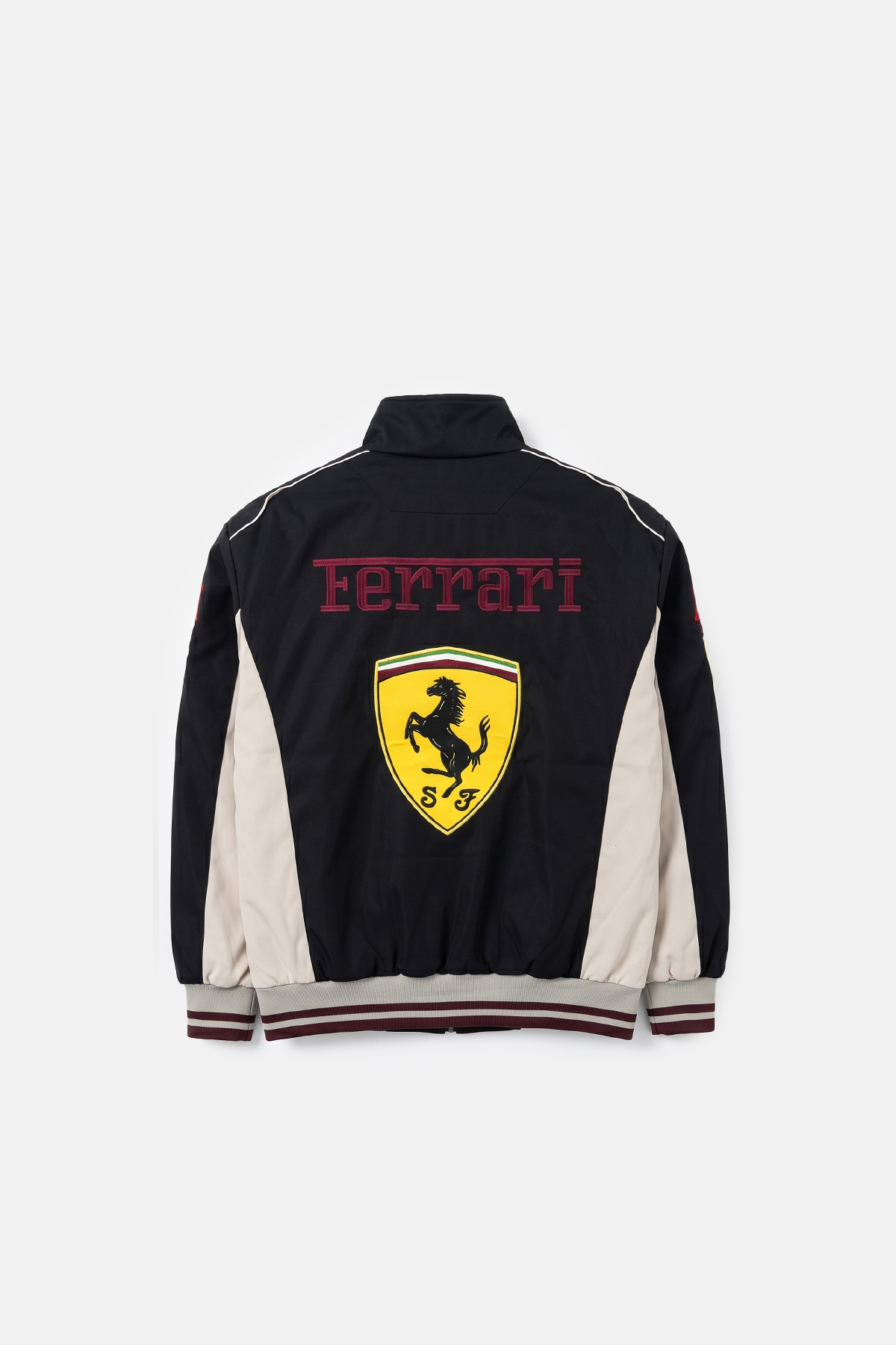Scuderia Ferrari Vintage Jacket – Black & Cream Yellow Shield