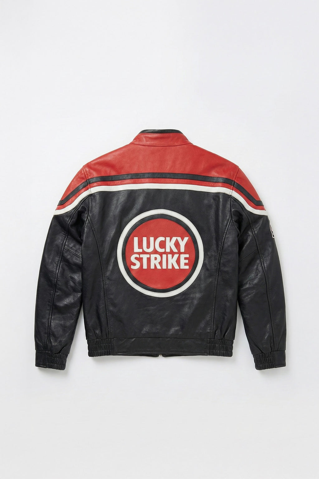 Lucky Strike Vintage Leather Jacket – Black & Red
