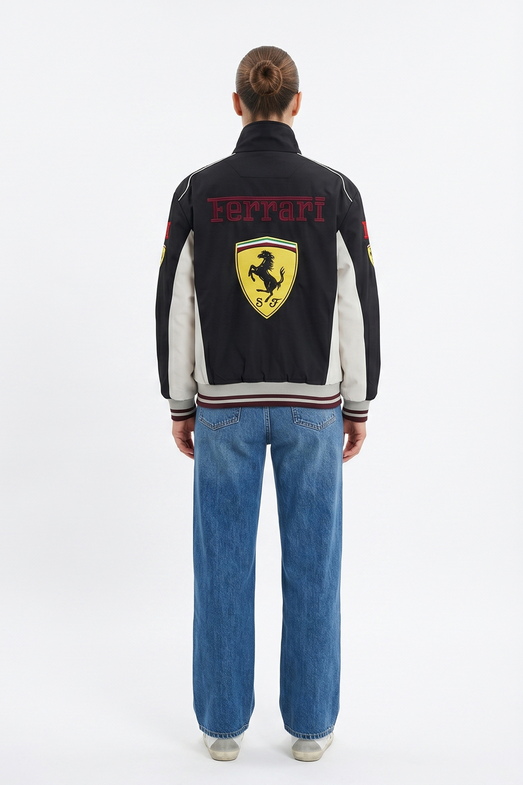 Scuderia Ferrari Vintage Jacket – Black & Cream Yellow Shield