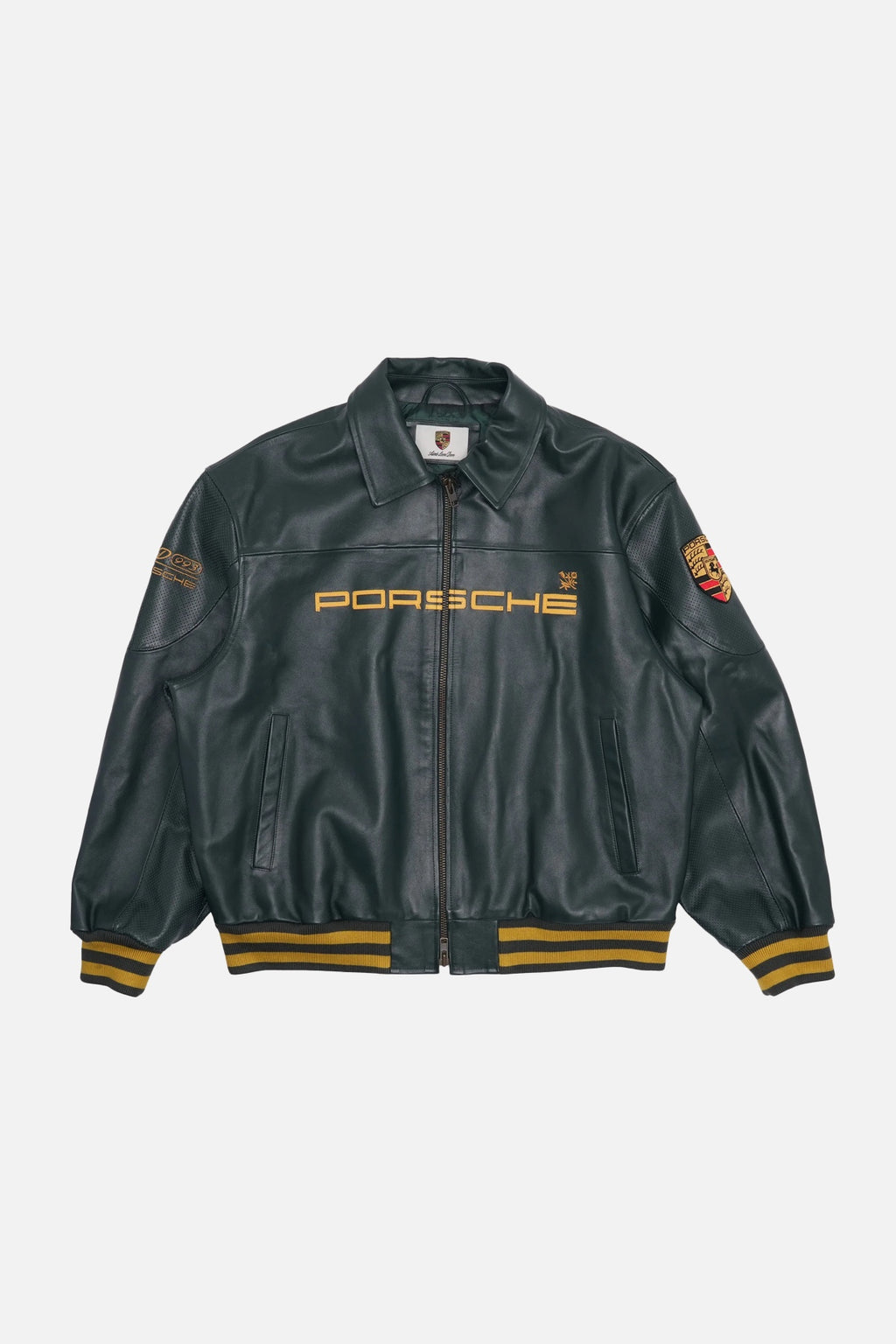 Porsche Vintage Leather Jacket – Forest Green