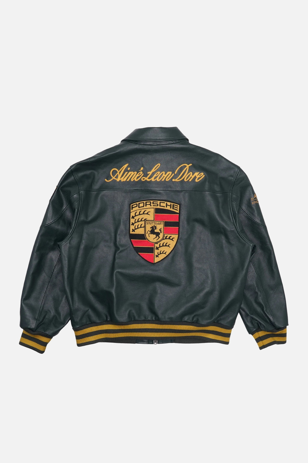 Porsche Vintage Leather Jacket – Forest Green