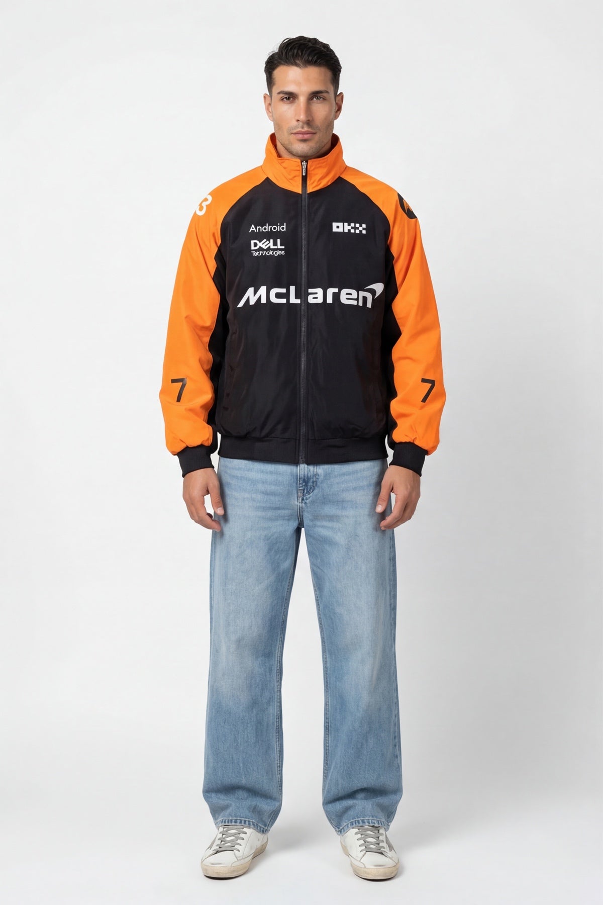 McLaren Vintage Jacket – Black & Papaya Orange