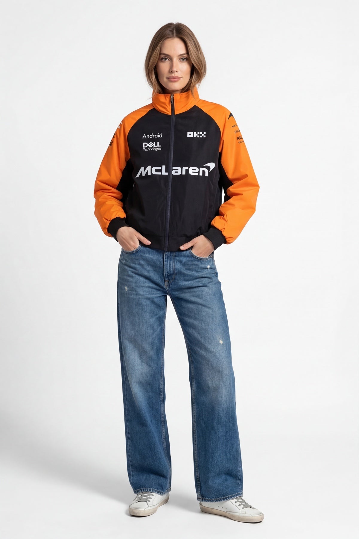 McLaren Vintage Jacket – Black & Papaya Orange